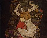 Egon Schiele Young Mother painting